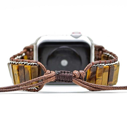 Pulsera con correa de reloj Heroism de moda para hombre con cadena de piedra de ojo de tigre rectangular