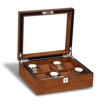 Matte wood grain lock watch storage box