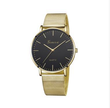 Relojes casuales de moda para mujer y hombre GINEBRA Reloj de pulsera clásico de acero inoxidable y cuarzo para mujer Relojes de pulsera