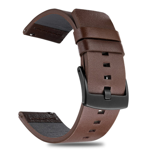 Universal Genuine Leather  Strap Brown Strap Black Buckle