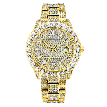 Fashionable Large Dial Full Diamond Watch