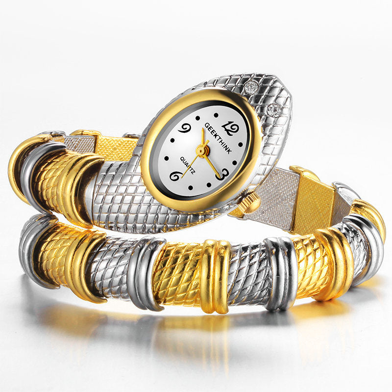 Reloj de mujer Pulsera Reloj serpiente dorado