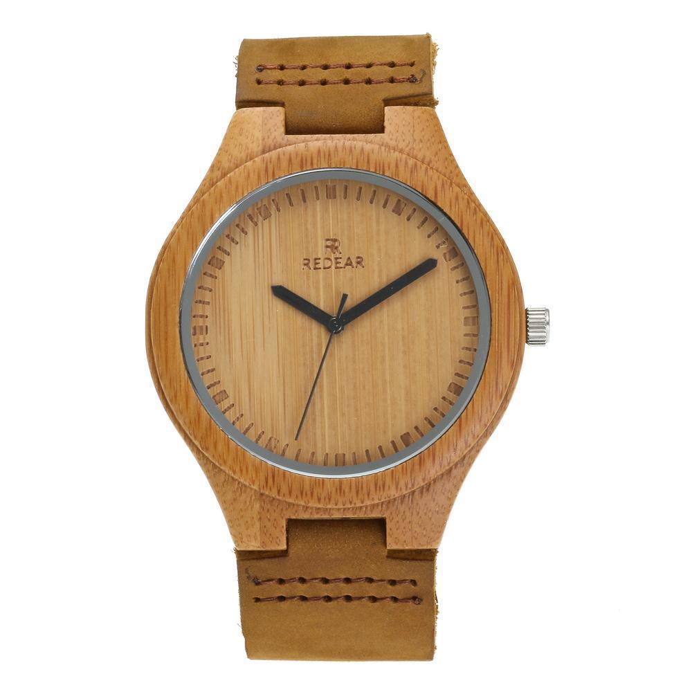 Reloj de madera pareja de cuero modelos relojes de bambú y madera.