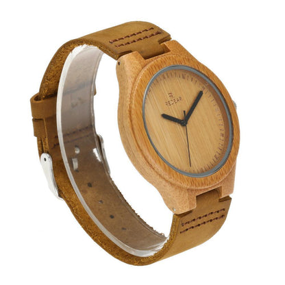 Reloj de madera pareja de cuero modelos relojes de bambú y madera.