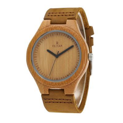 Reloj de madera pareja de cuero modelos relojes de bambú y madera.