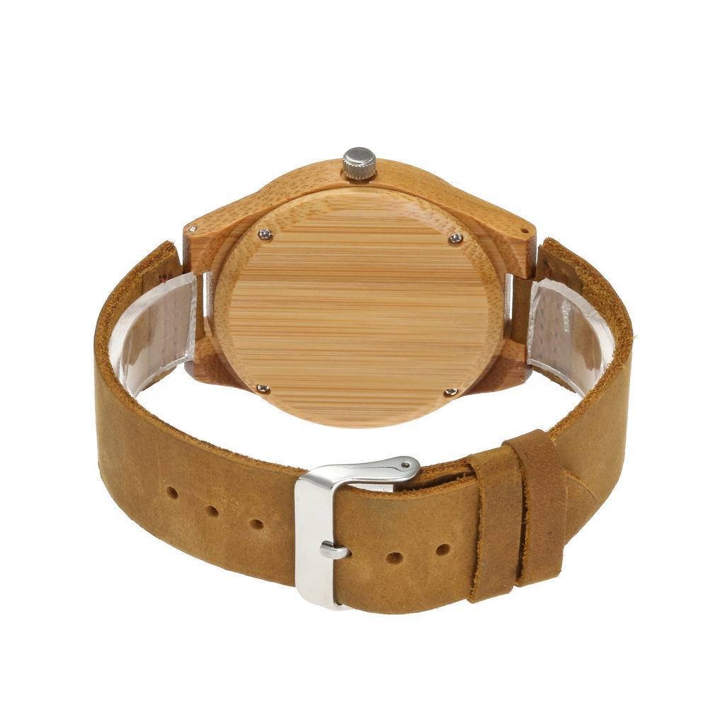 Reloj de madera pareja de cuero modelos relojes de bambú y madera.