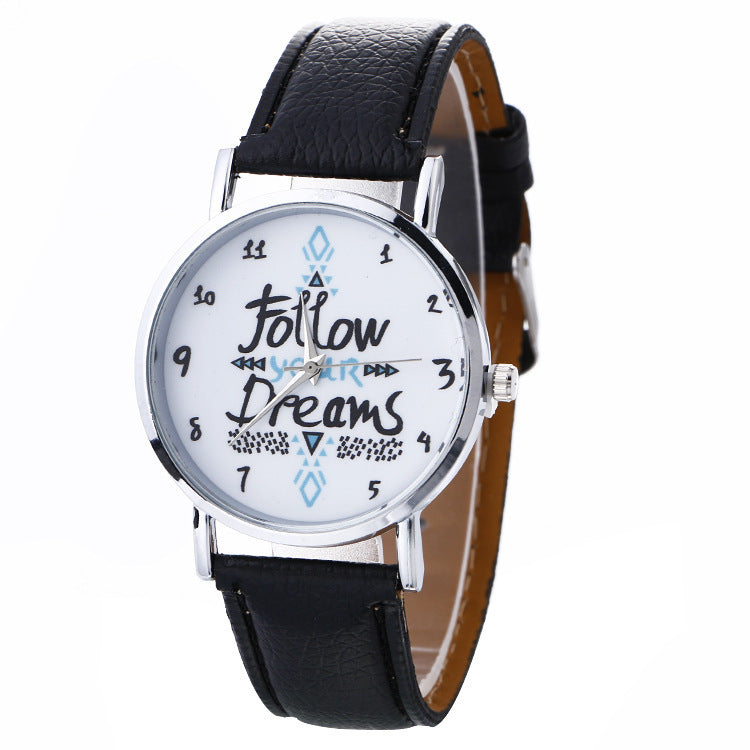 Korean version of the English pattern watch fashion ladies belt watch quartz watch