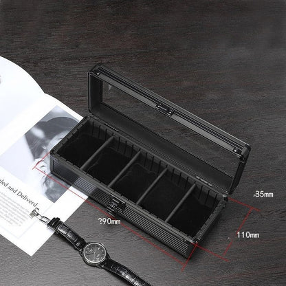 腕時計収納ボックス アルミ合金 ガラスカバー 多機能