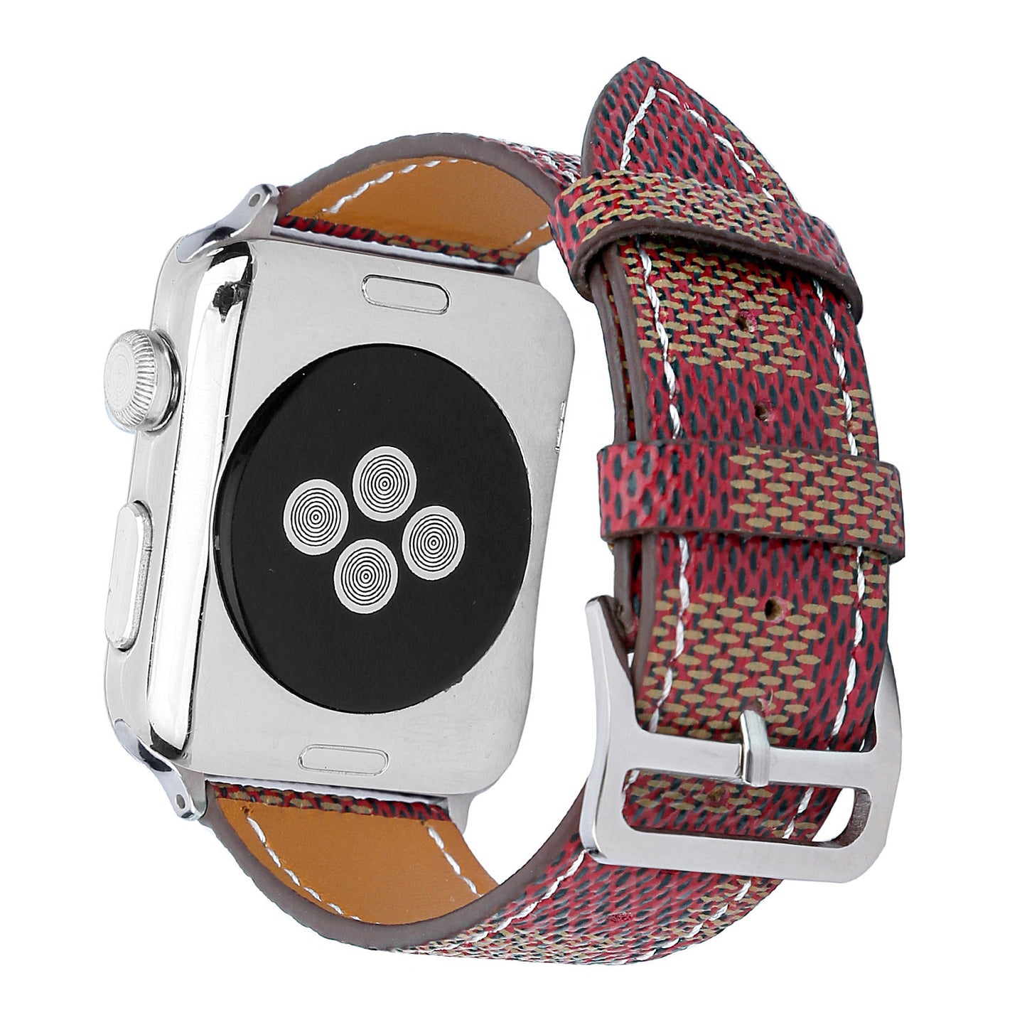 Compatible with Apple, Watch strap iwtch strap checkered iWatch leather watchband