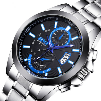 Steel band calendar sports waterproof large dial