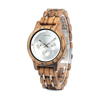 BOBO BIRD Reloj de madera GP016/17/18 Moda Tendencia Reloj de madera informal de negocios para hombres