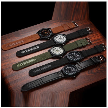 Reloj deportivo de cuarzo con calendario para hombre con correa de nailon trenzado