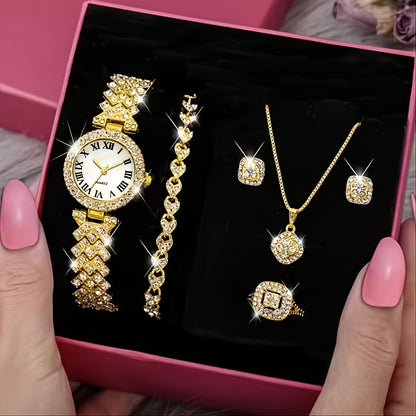 Reloj de pulsera de lujo con diamantes completos para mujer, de cuarzo