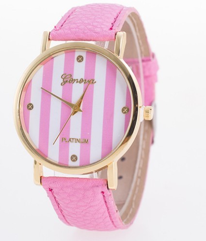 Reloj de cuarzo para mujer con correa de elefante de colores de Ginebra para estudiantes Reloj de cuarzo para mujer con rayas de cebra de Ginebra