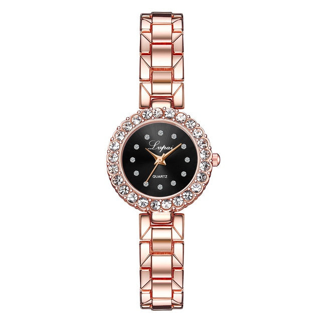 Relojes-Conjunto Brazalete Reloj Pulsera Reloj de Pulsera Cuarzo Mujer Moda Señoras Marca Lujo