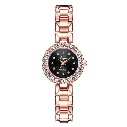 Relojes-Conjunto Brazalete Reloj Pulsera Reloj de Pulsera Cuarzo Mujer Moda Señoras Marca Lujo