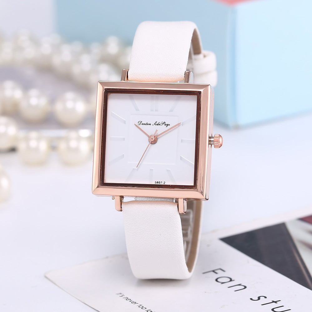 Reloj de cuarzo clásico de moda cuadrado para mujer