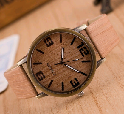 Fashion Wood Grain Watch Four Figures Men And Women Popular Wood Watch