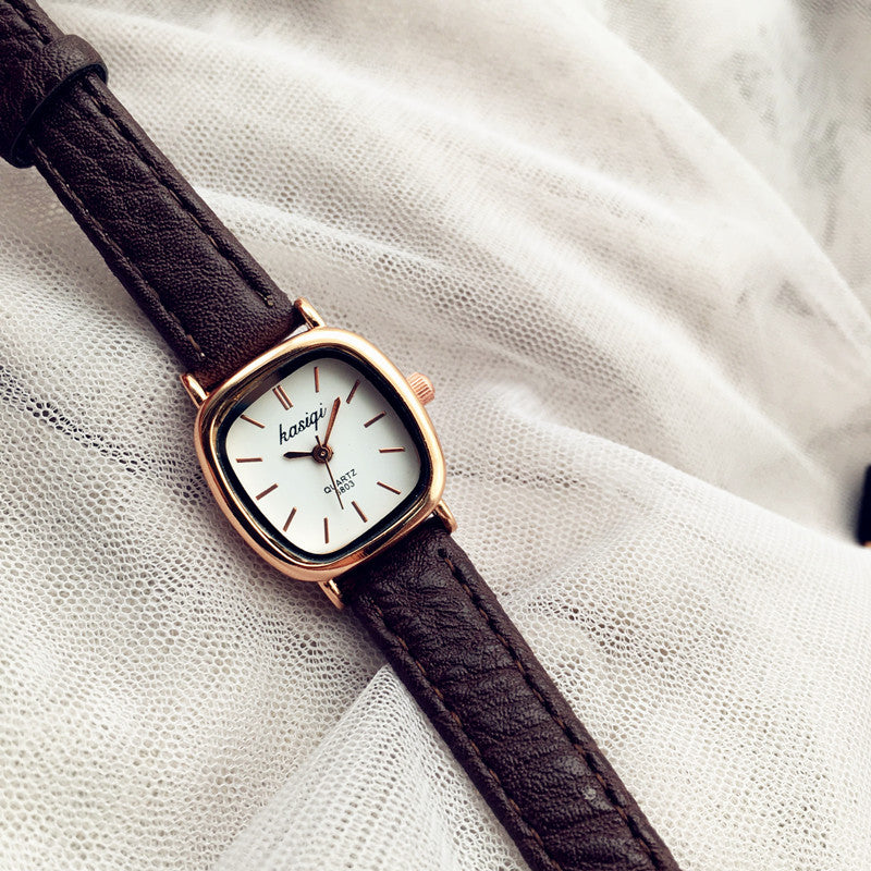 Slim strap mini exquisite simplicity retro watch