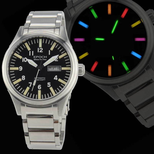 Reloj para hombre Rainbow Light Tube Automático Mecánico Resistente al agua