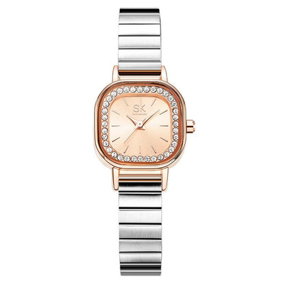 Watch Women's Square Mesh Belt With Diamond Watch