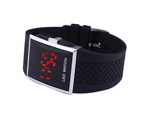 Reloj de pulsera deportivo digital LED blanco y negro unisex informal para hombre y mujer, reloj de pulsera con fecha 