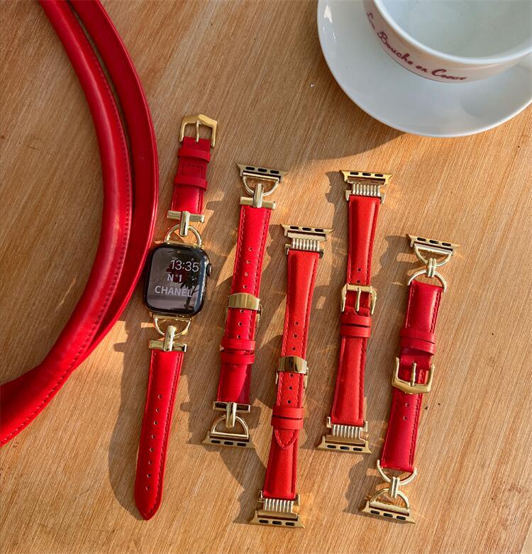 Pulsera De Cuero Año Nuevo Chica Roja