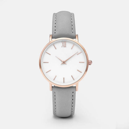 Relojes de moda para mujer, relojes de cuarzo de cuero para damas