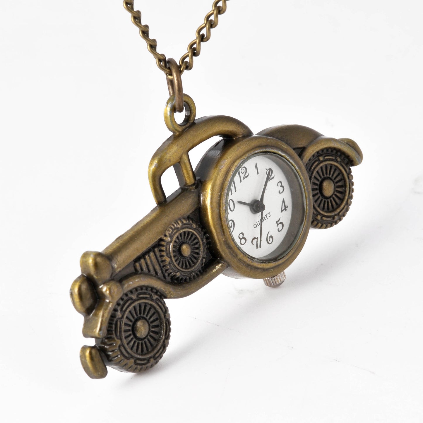 Pequeño reloj de bolsillo colgante de bronce versión antigua Steam