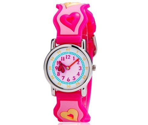 Reloj de silicona con dibujos animados para niños.