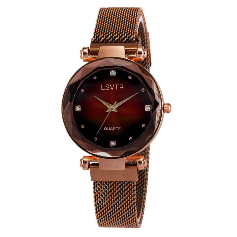 Women's Starry Quartz Lazy Magnet Strap Iron-absorbing Watch