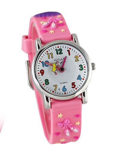 Reloj de silicona con dibujos animados para niños.