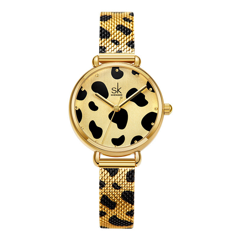 Reloj de cuarzo con correa de malla de moda para mujer