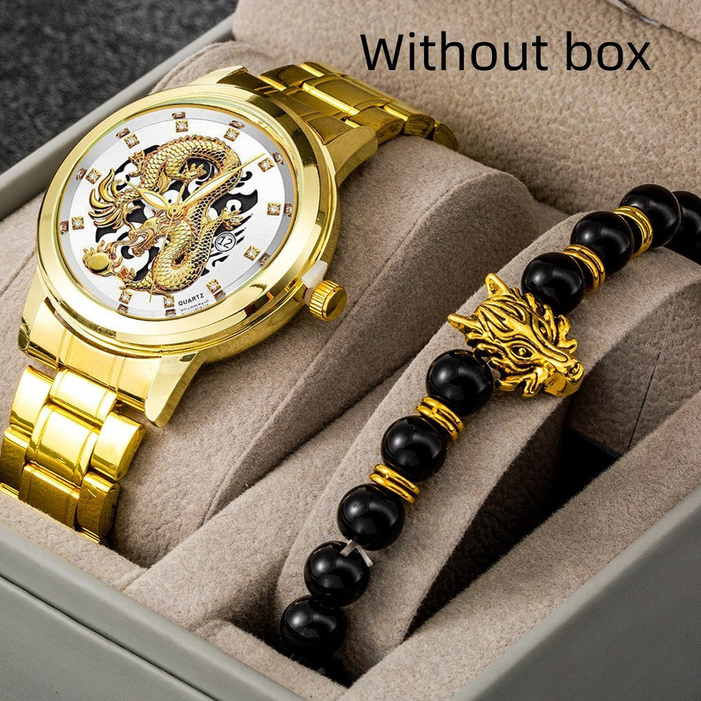 Conjunto de pulsera y reloj ultrafino para hombre