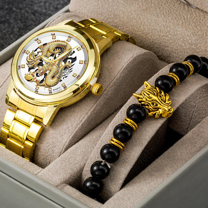 Conjunto de pulsera y reloj ultrafino para hombre