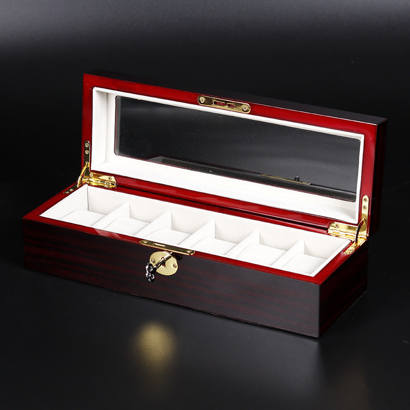 Hair Baking Lacquer Ebony Wood Grain Watch Jewelry Storage Display Box