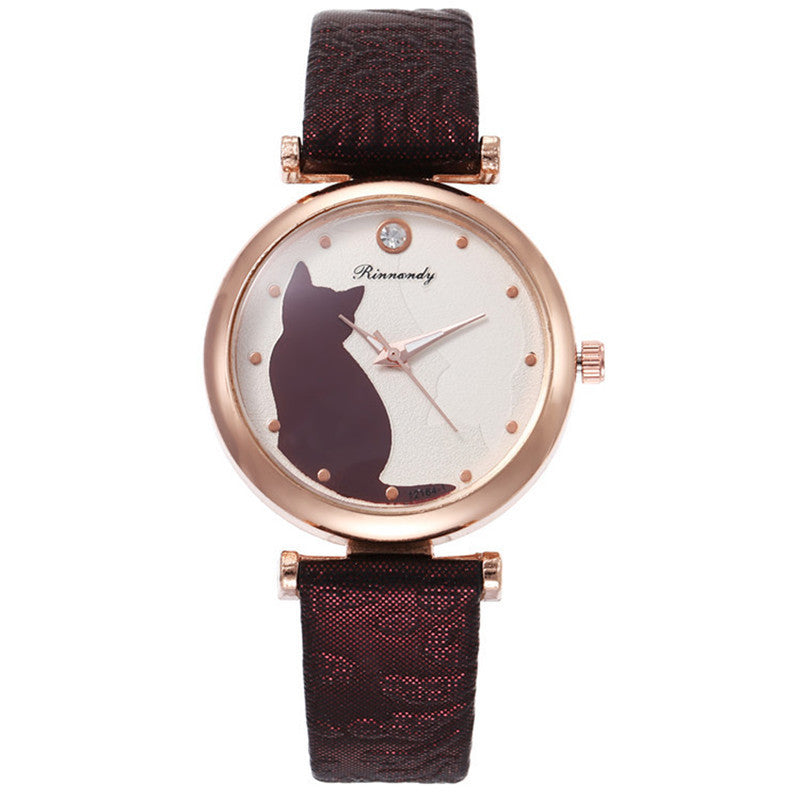 Reloj de cuarzo con diamantes de moda informal para mujer