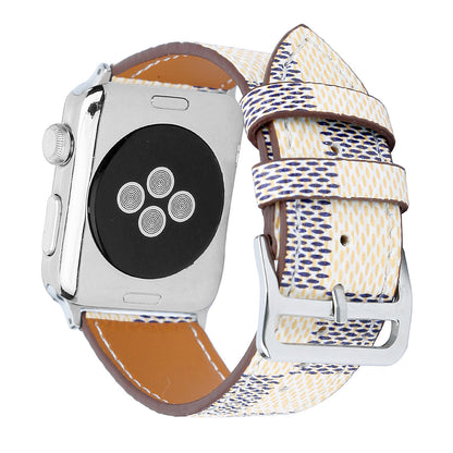 Compatible with Apple, Watch strap iwtch strap checkered iWatch leather watchband