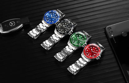 YOLAKO Relojes para hombre Nuevo reloj de negocios de lujo para hombre Calendario Esfera verde Reloj de moda para hombre reloj hombre zegarek meski