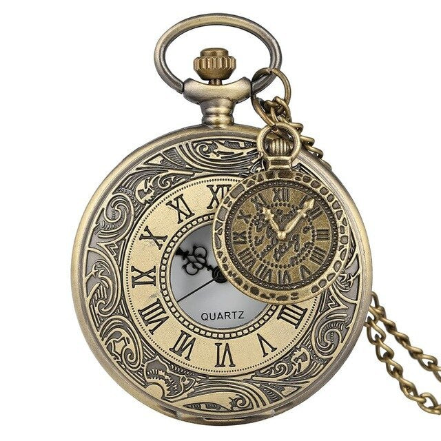 Large Pocket Watch with Roman Dial Accessories Fine Chain