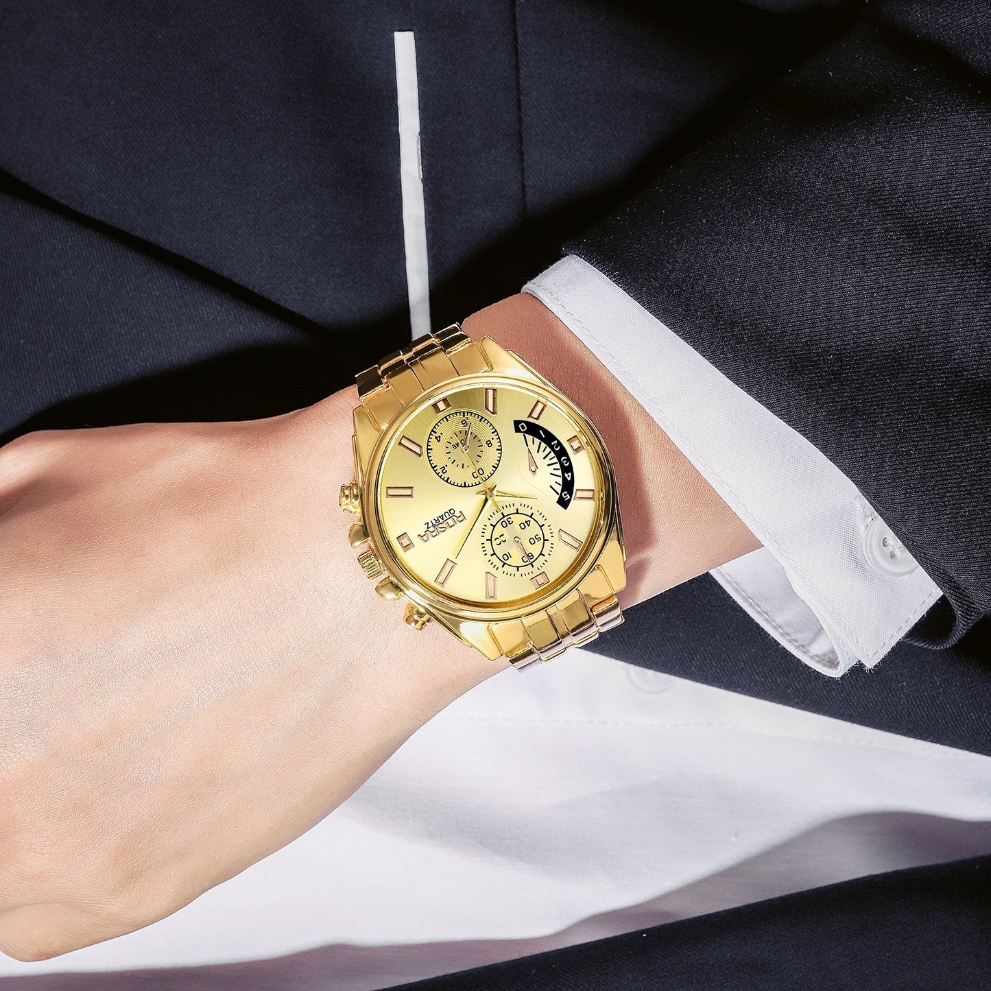 Nuevo estilo de moda reloj de cuarzo de aleación de oro