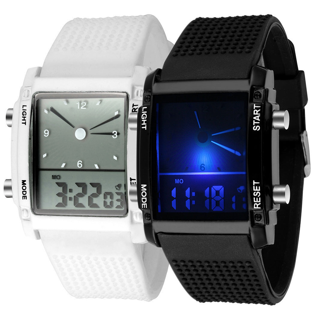 Reloj electrónico de doble pantalla LED deportivo de moda tendencia