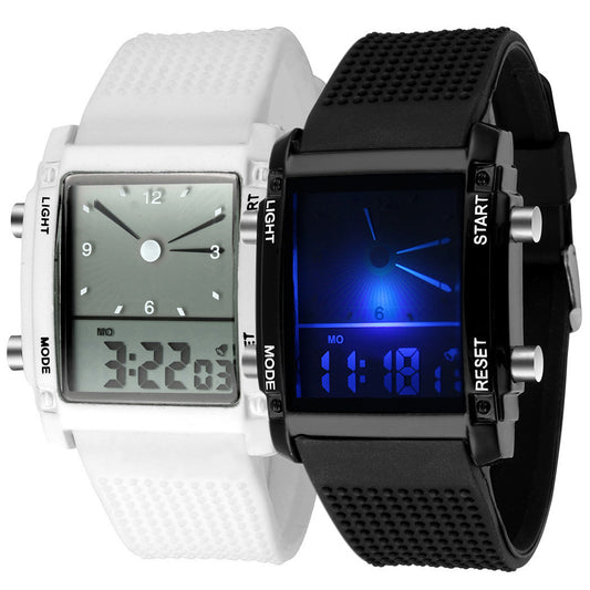 Reloj electrónico de doble pantalla LED deportivo de moda tendencia