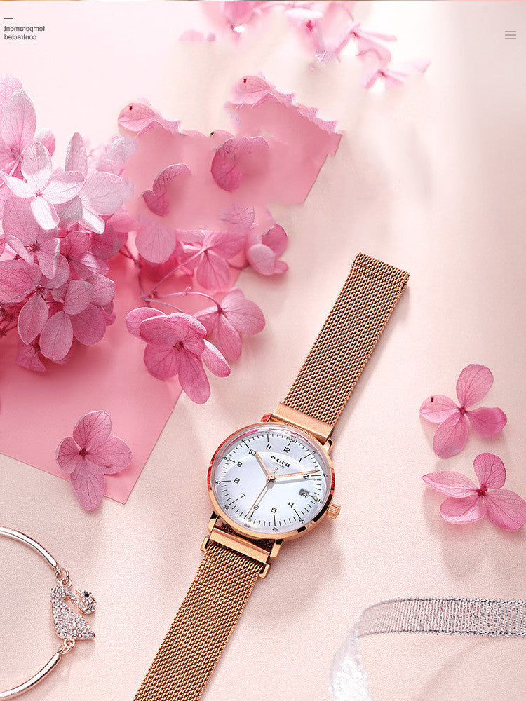 Reloj Flyke a la moda Simple resistente al agua, reloj de cuarzo ultrafino con movimiento japonés para mujer, reloj de cuarzo para mujer, comercio exterior Amazon