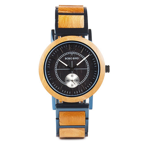 Reloj de madera BOBOBIRD Reloj de pareja Montura de mano de madera