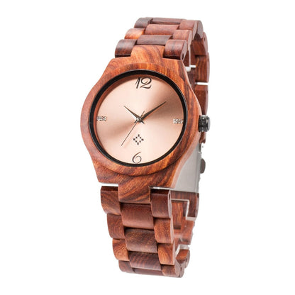 Reloj de movimiento de cuarzo de moda informal de madera