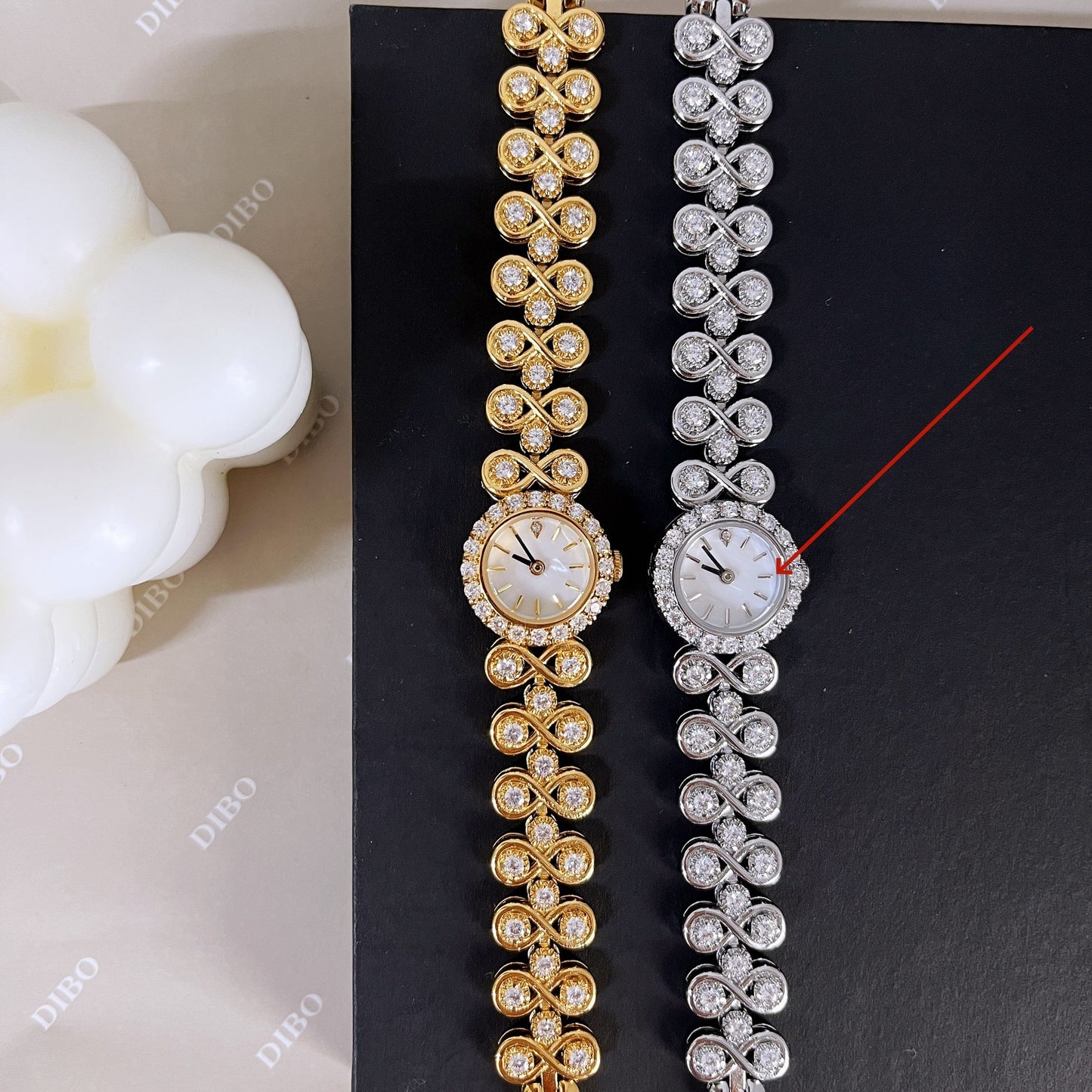 Reloj de cuarzo con diamantes de lujo antiguo para mujer