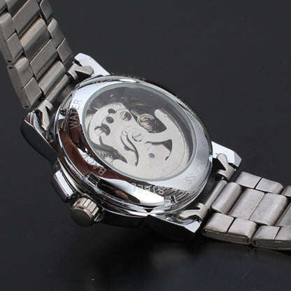 Simple Scale Casual Mechanical Steel Strap Watch