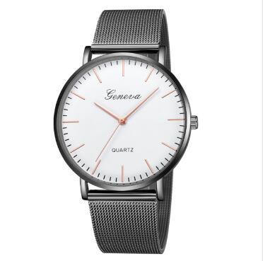 Relojes casuales de moda para mujer y hombre GINEBRA Reloj de pulsera clásico de acero inoxidable y cuarzo para mujer Relojes de pulsera