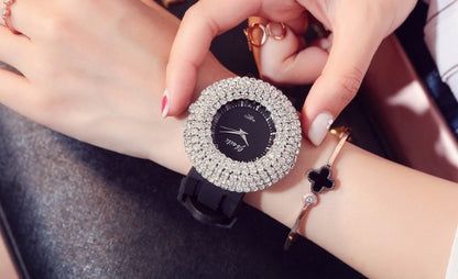 Nuevo reloj de silicona para mujer, estilo coreano, de alta gama, con diamantes y cielo estrellado